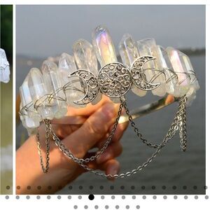 Silver Crystal Moon Headpiece
